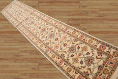 Runner Hand Knotted Persian 100% Wool Chobi Peshawar Traditional Oriental Area Rug Beige, Green Color