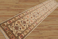 Runner Hand Knotted Persian 100% Wool Chobi Peshawar Traditional Oriental Area Rug Beige, Green Color