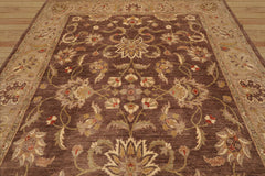 9x12 Hand Knotted Persian 100% Wool Chobi Peshawar Traditional Oriental Area Rug Brown, Tan Color