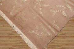 6x9 Hand Knotted Tibetan Wool and Silk Tibetan Traditional Oriental Area Rug Tan, Green Color