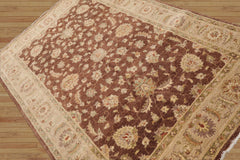 5x7 Hand Knotted Persian 100% Wool Chobi Peshawar Traditional Oriental Area Rug Brown, Beige Color