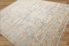 10' x14' Light Gray Slate Tan Color Hand Knotted Oriental 100% Wool Transitional Oriental Rug