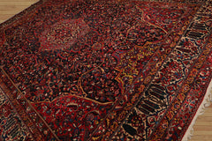 Palace Hand Knotted Persian 100% Wool Traditional Oriental Area Rug Midnight Blue , Coral Color