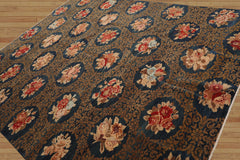 8x10 Hand Knotted Tibetan 100% Wool Michaelian & Kohlberg Traditional Oriental Area Rug Blue, Brown Color