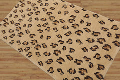 3x5 Hand Knotted Tibetan 100% Wool Michaelian & Kohlberg Traditional Oriental Area Rug Beige, Chocolate Color