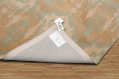 Adelu 5x7 Hand Tufted Handmade Ikat 100% Wool Modern & Contemporary Oriental Area Rug Tan, Aqua Color