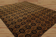 8x10 Hand Knotted Tibetan 100% Wool Michaelian & Kohlberg Traditional Oriental Area Rug Black, Gold Color