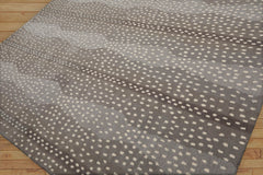 Johnandrew 8x10 Hand Tufted Hand Made 100% Wool Animal Print Modern & Contemporary Oriental Area Rug Gray,Ivory Color
