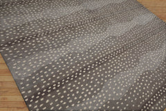 Johnandrew 8x10 Hand Tufted Hand Made 100% Wool Animal Print Modern & Contemporary Oriental Area Rug Gray,Ivory Color