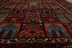 8x10 Hand Knotted 100% Wool Bhakhtiari Traditional Oriental Area Rug Navy, Red Color