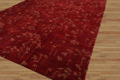 Palace 9x12 Hand Knotted Tibetan 100% Wool Michaelian & Kohlberg Modern & Contemporary Oriental Area Rug Rusty Red,Tan Color