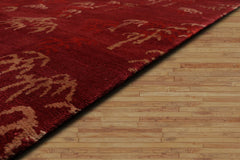 Palace 9x12 Hand Knotted Tibetan 100% Wool Michaelian & Kohlberg Modern & Contemporary Oriental Area Rug Rusty Red,Tan Color