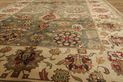 6x9 Hand Knotted Oushak 100% Wool Kalaty Traditional Oriental Area Rug Green, Beige Color