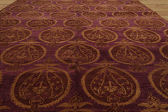 6x9 Hand Knotted Tibetan 100% Wool Michaelian & Kohlberg Transitional Oriental Area Rug Aubergine, Brown Color