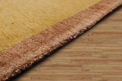 6x9 Hand Knotted Tibetan Wool and Silk Mikhaelin Kohlberg Modern & Contemporary Oriental Area Rug Beige, Gold Color