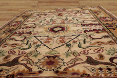 5x7 Hand Knotted Tibetan 100% Wool Traditional Oriental Area Rug Beige, Tan Color