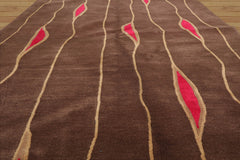 5x7 Hand Knotted Tibetan 100% Wool Tibetan Modern & Contemporary Oriental Area Rug Brown, Light Gold Color