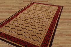 3x5 Hand Knotted Tibetan 100% Wool Michaelian & Kohlberg Transitional Oriental Area Rug Gold, Brown Color