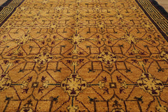 3x5 Hand Knotted Tibetan 100% Wool Michaelian & Kohlberg Traditional Oriental Area Rug Gold, Charcoal Color