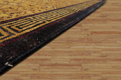 3x5 Hand Knotted Tibetan 100% Wool Michaelian & Kohlberg Traditional Oriental Area Rug Gold, Charcoal Color