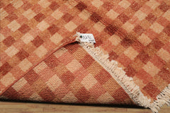 4x6 Hand Knotted Tibetan 100% Wool Michaelian & Kohlberg Modern & Contemporary Oriental Area Rug Peach, Rust Color