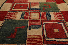Runner Hand Knotted Tibetan 100% Wool Michaelian & Kohlberg Modern & Contemporary Oriental Area Rug Red, Green Color