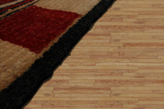 Runner Hand Knotted Tibetan 100% Wool Michaelian & Kohlberg Modern & Contemporary Oriental Area Rug Red, Green Color