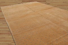 4x6 Hand Knotted Tibetan 100% Wool Michaelian & Kohlberg Transitional Oriental Area Rug Light Gold, Blue Color