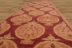 Runner Hand Knotted Tibetan 100% Wool Michaelian & Kohlberg Transitional Oriental Area Rug Rust, Peach Color