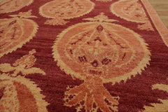 Runner Hand Knotted Tibetan 100% Wool Michaelian & Kohlberg Transitional Oriental Area Rug Rust, Peach Color