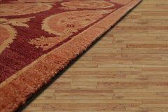 Runner Hand Knotted Tibetan 100% Wool Michaelian & Kohlberg Transitional Oriental Area Rug Rust, Peach Color