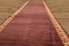 Runner Hand Knotted Tibetan 100% Wool Michaelian & Kohlberg Modern & Contemporary Oriental Area Rug Rust, Beige Color