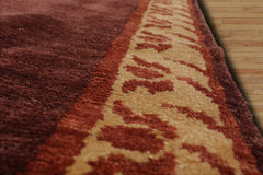 Runner Hand Knotted Tibetan 100% Wool Michaelian & Kohlberg Modern & Contemporary Oriental Area Rug Rust, Beige Color