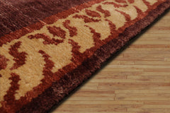Runner Hand Knotted Tibetan 100% Wool Michaelian & Kohlberg Modern & Contemporary Oriental Area Rug Rust, Beige Color