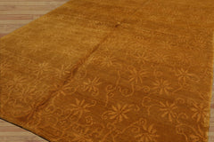 4x6 Hand Knotted Tibetan 100% Wool Swiss Wash Michaelian & Kohlberg Contemporary Oriental Area Rug Gold, Tone On Tone Color