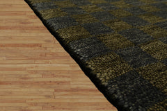 5x7 Hand Knotted Tibetan 100% Wool Michaelian & Kohlberg Checked Modern & Contemporary Oriental Area Rug Green, Slate Color