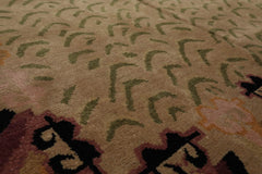 3'11 x 7' Hand Knotted Tibetan 100% Wool Michaelian & Kohlberg Modern & Contemporary Oriental Area Rug Beige, Sage Color