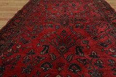 4x6 Vintage Saroukk Hand Knotted Traditional Wool Area Rug Red