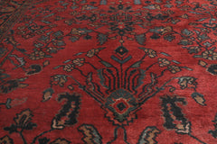 4x6 Vintage Saroukk Hand Knotted Traditional Wool Area Rug Red