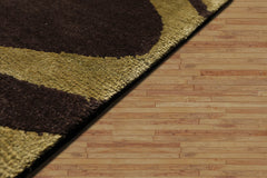 9x12 Mark Philips Hand Knotted Tibetan 100% Wool Modern Color Block Oriental Area Rug Pink, Brown Color