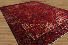10x14 Hand Knotted 100% Wool Heriz Traditional Oriental Area Rug Rust, Rose Color