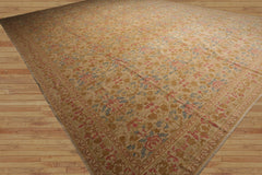 Palace Hand Knotted 100% Wool Transitional Oriental Area Rug Beige, Blue Color