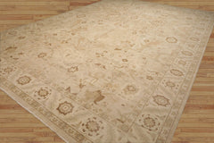 Palace Hand Knotted Oushak 100% Wool Traditional 200 KPSI Oriental Area Rug Beige, Ivory Color