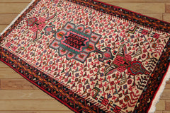 3x5 Hand Knotted 100% Wool Tabriz Traditional Oriental Area Rug Beige, Teal Color