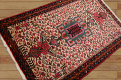 3x5 Hand Knotted 100% Wool Tabriz Traditional Oriental Area Rug Beige, Teal Color