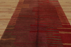 6x9 Hand Knotted Tibetan 100% Wool Tufenkian Modern & Contemporary Oriental Area Rug Rust, Brown Color