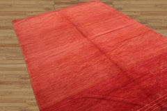 6x9 Hand Knotted Tibetan 100% Wool Tufenkian Modern & Contemporary Oriental Area Rug Coral, Beige Color