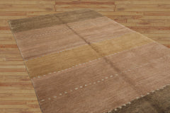 6x9 Hand Knotted Tibetan 100% Wool Tufenkian Modern & Contemporary Oriental Area Rug Taupe, Olive Color