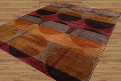 9x12 Hand Knotted Tibetan 100% Wool Tufenkian Art Deco Oriental Area Rug Gold, Gray Color