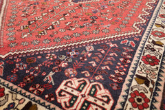 4x6 Hand Knotted 100% Wool Abadeh Traditional 200 KPSI Oriental Area Rug Coral, Indigo Color